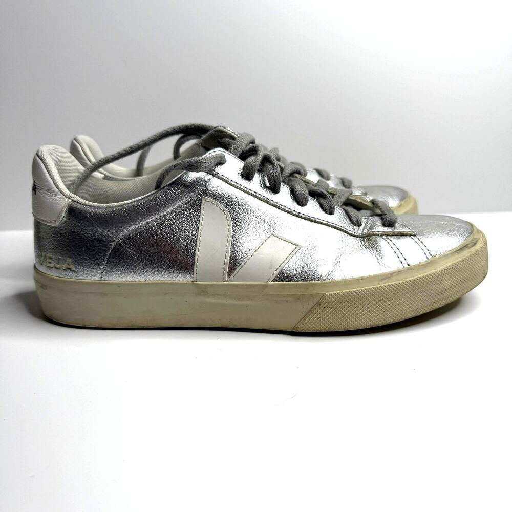 Veja Silver and Gray Women's Sneakers - Picture 2 of 6